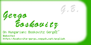 gergo boskovitz business card